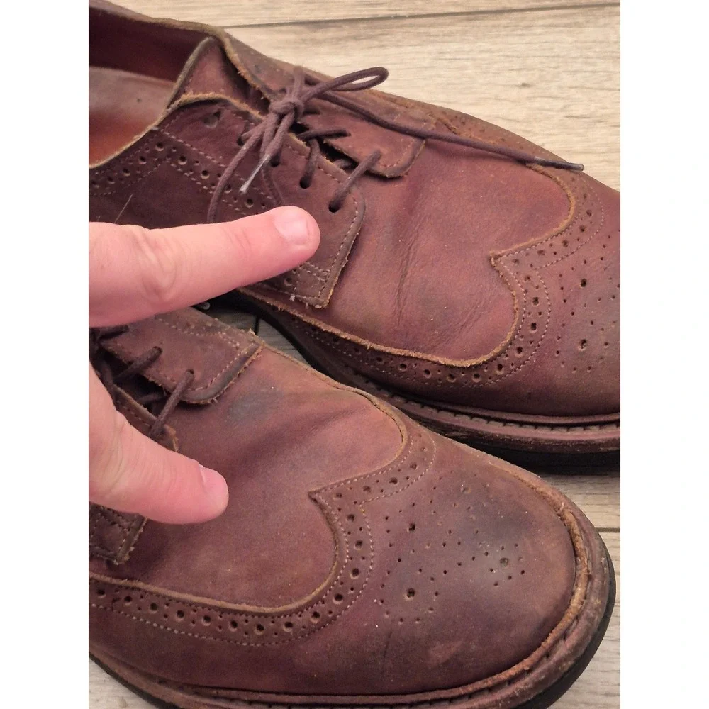 Allen Edmonds Thousand Oaks Brown Leather Wingtip Shoes Lace Up‎ Oxfords 10.5 D